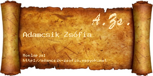 Adamcsik Zsófia névjegykártya
