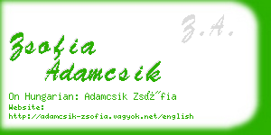 zsofia adamcsik business card